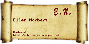 Eiler Norbert névjegykártya